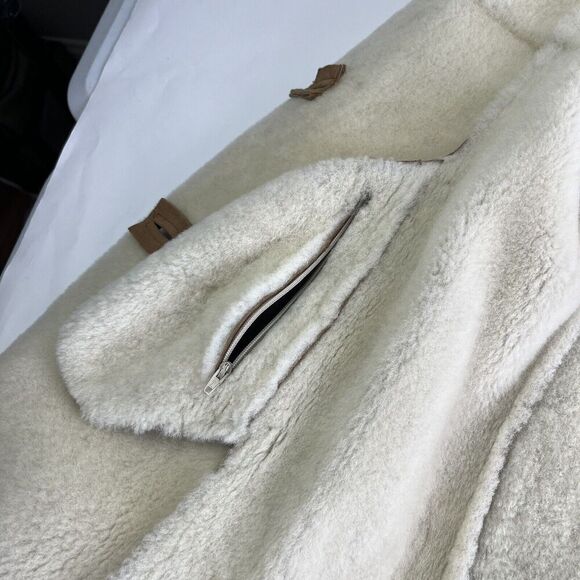 Vintage ASTON Shearling Suede Coat Womens 8 Lambskin Penny Lane Cabincore - Picture 13 of 16